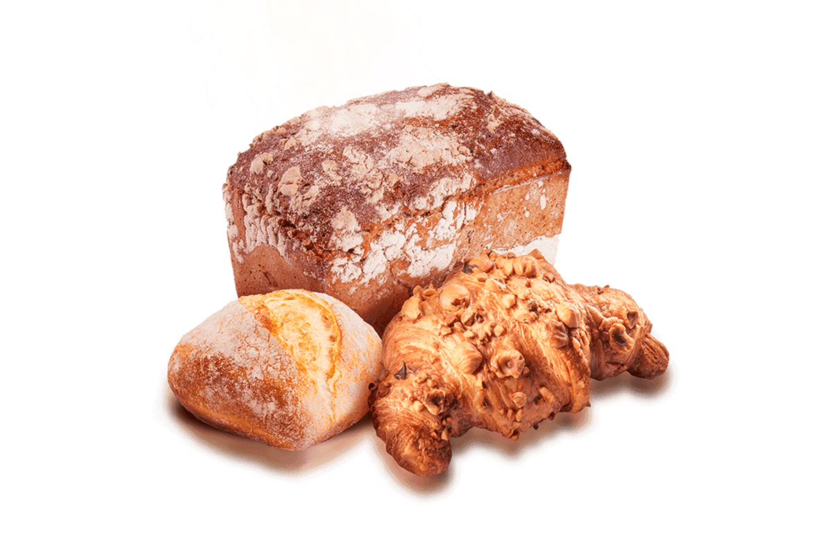 Świeże pieczywo z Cukierni Sowa – chrupiący chleb, bułka i rogalik z orzechami prosto z pieca
