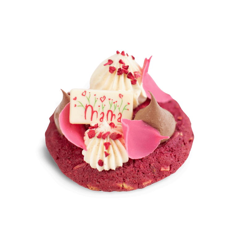 Ciastko Red Velvet z dekoracją - Ciastka sztukowe - Ciastka